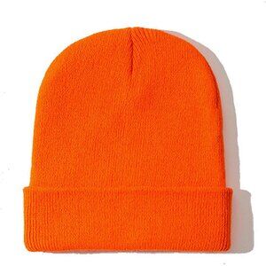 Orange Men and Women Knit Hat Winter Beanies